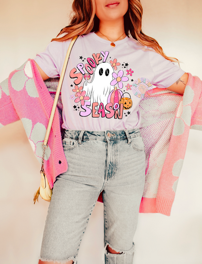 Spooky Season PNG-Halloween Sublimation Digital Design Download-ghost png, floral ghost png, girly halloween png, cute ghost png designs