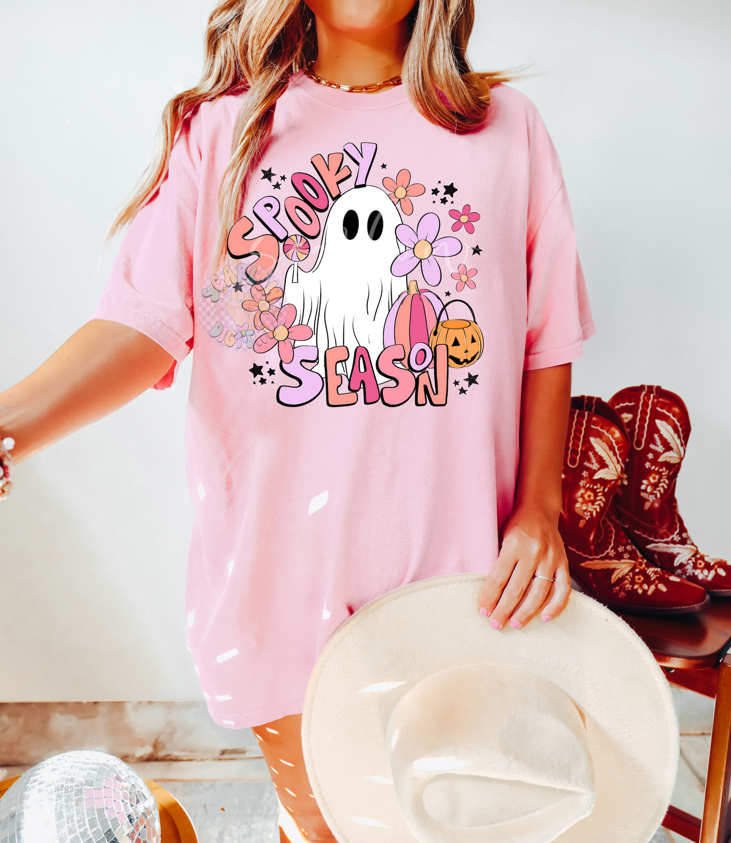 Spooky Season PNG-Halloween Sublimation Digital Design Download-ghost png, floral ghost png, girly halloween png, cute ghost png designs