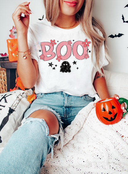 Boo PNG-Halloween Sublimation Digital Design Download-girl halloween png, preppy png, spooky season png, fall png, little girl png designs