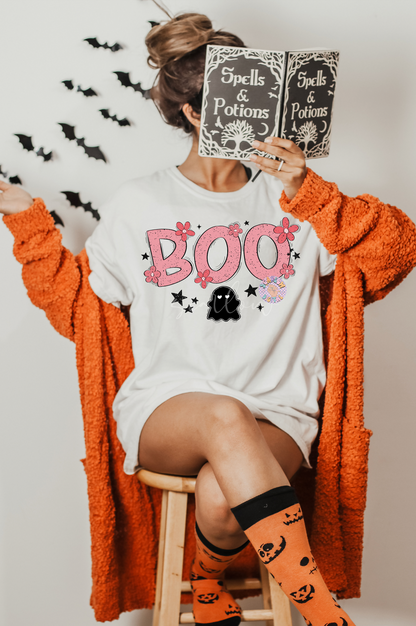 Boo PNG-Halloween Sublimation Digital Design Download-girl halloween png, preppy png, spooky season png, fall png, little girl png designs