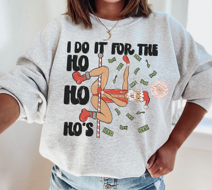 I Do It For The Ho Ho Ho's PNG-Christmas Sublimation Digital Design Download-funny christmas png, adult humor png, santa png, risque png