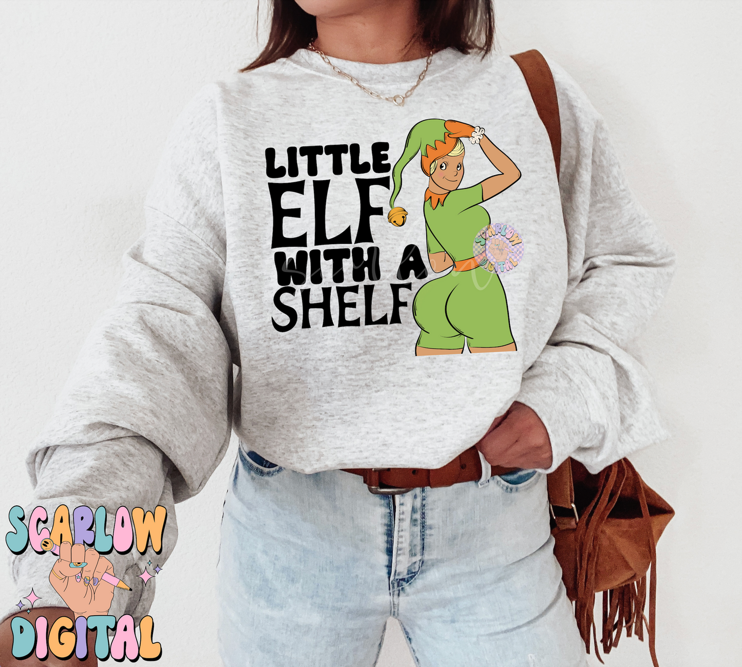 Little Elf With a Shelf PNG-Christmas Sublimation Digital Design Download-adult humor png, funny christmas designs, christmas tshirt png, risque png