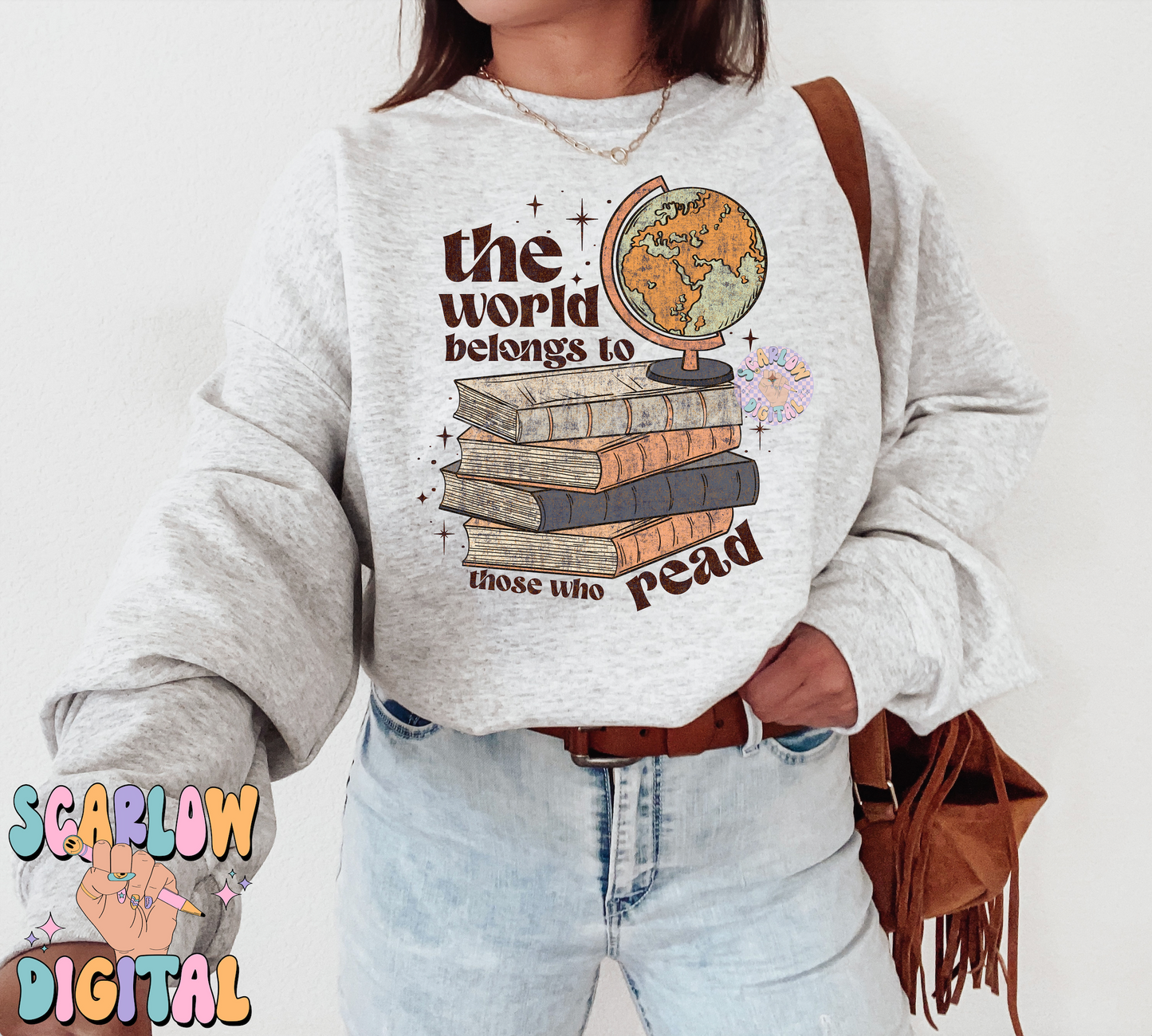 The World Belongs to Those Who Read PNG-Books Sublimation Digital Design Download-book lover png, reader png, smut png, boho books png