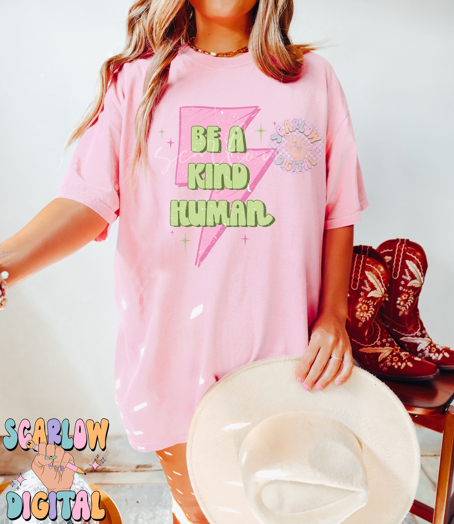 Be a Kind Human PNG-Preppy Sublimation Digital Design Download-lightening bolt png, kids png, little girl png, simple png, retro png designs