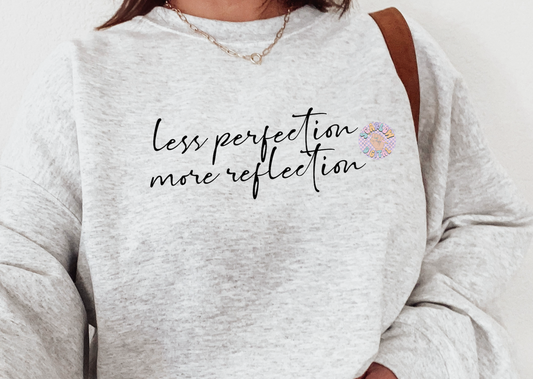 Less Perfection More Reflection SVG-Minimalist Cricut Cut File Digital Design Download-caligraphy svg, self love svg, motivational svg design