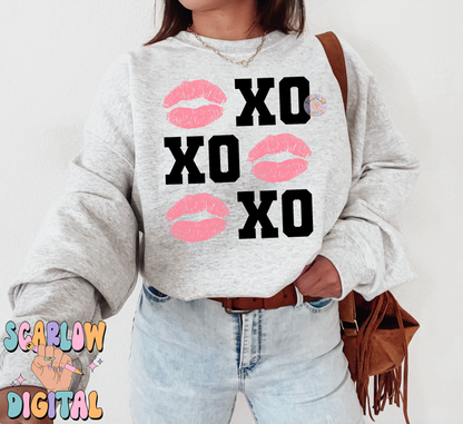 Xo Xo Kisses PNG-Valentine's Day Sublimation Digital Design Download-pink lips png, simple vday png, cute valentine's day png file, girl png