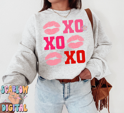 Xo Xo Kisses PNG-Valentine's Day Sublimation Digital Design Download-pink lips png, simple vday png, cute valentine's day png file, girl png