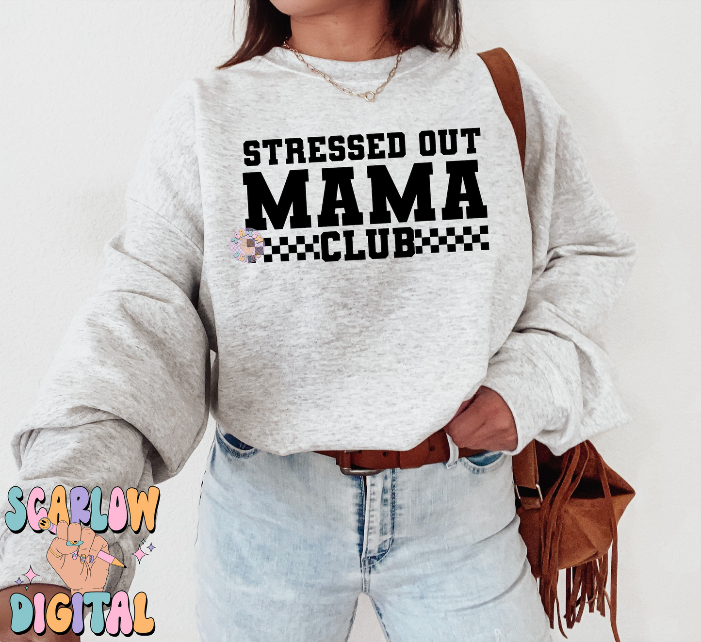 Stressed Out Mama Club SVG Digital Design Download, mama svg cut file, svg for moms, mama svg designs, checkered svg designs, funny mama svg