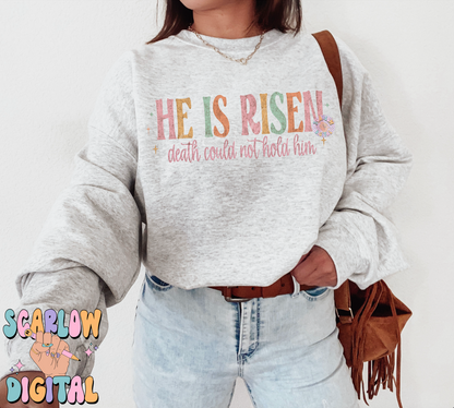 He is Risen PNG-Easter Sublimation Digital Design Download-christian easter png, death could not hold him png, bible verse png designs