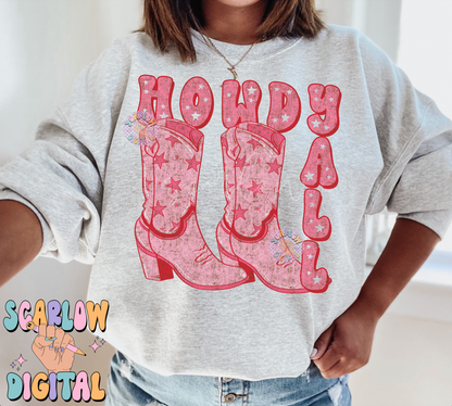 Howdy Y'all PNG-Western Sublimation Digital Design Download-cowgirl png, country girl png, preppy png, southern girl png, png for women