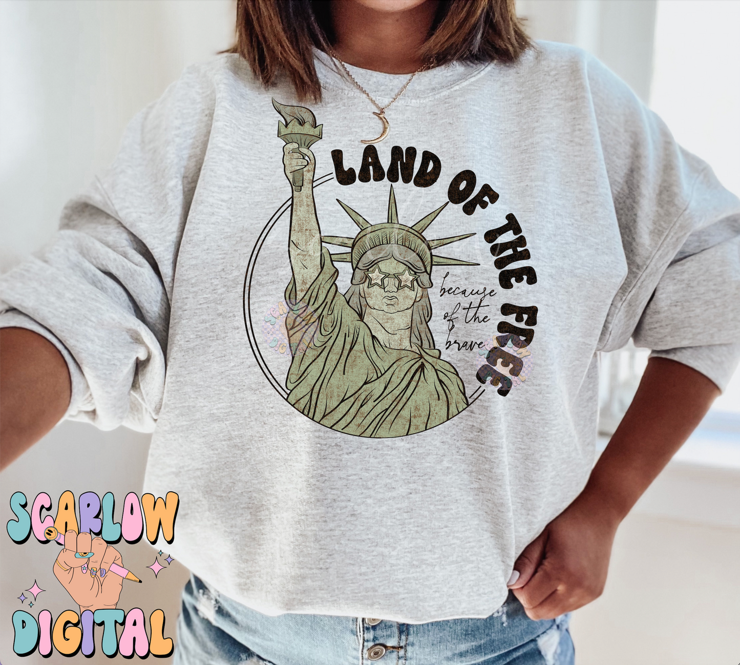 Land of the Free PNG-Statue of Liberty Sublimation Digital Design Download-patriotic png, lady liberty png, july 4th png, america png design