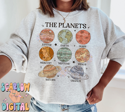 The Planets PNG-Outerspace Sublimation Digital Design Download-space png, astronaut png, kids png, boy png, solar system png, retro png