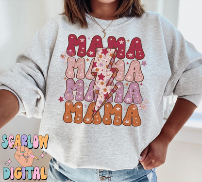 Mama PNG-Retro Sublimation Digital Design Download-stars png, retro mama png, mama mini png, mommy and me png, png for mom, mom of girls png