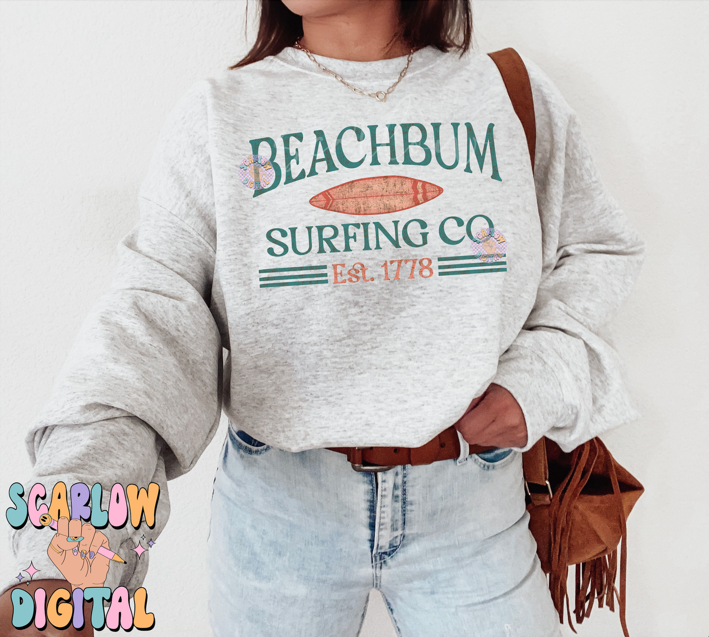 Beach Bum Surfing Co PNG-Summer Sublimation Digital Design Download-surfing png, beach png, ocean png, png for summer, unisex summer png