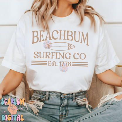 Beach Bum Surfing Co SVG Summer Cricut Cut File Digital Design Download-surfing svg, beach svg, ocean svg, svg for summer, unisex summer svg