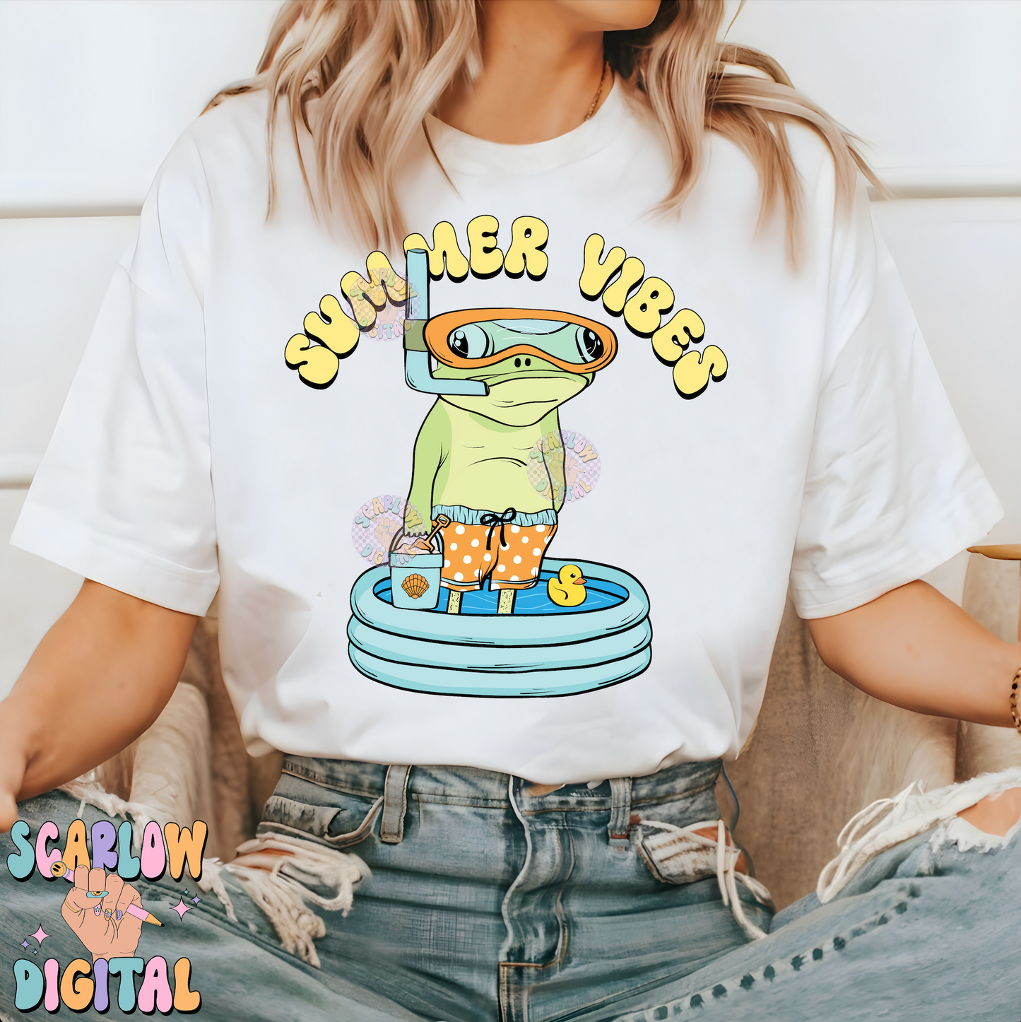 Summer Vibes PNG-Funny Frog Sublimation Digital Design Download-trendy png, boy png designs, summer png prints, swimming png, beach png