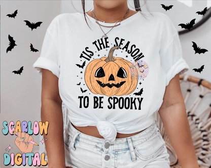 Tis The Season To Be Spooky PNG Digital Design Download, halloween png, spooky season png, fall png, jack-o'-lantern png, pumpkin png