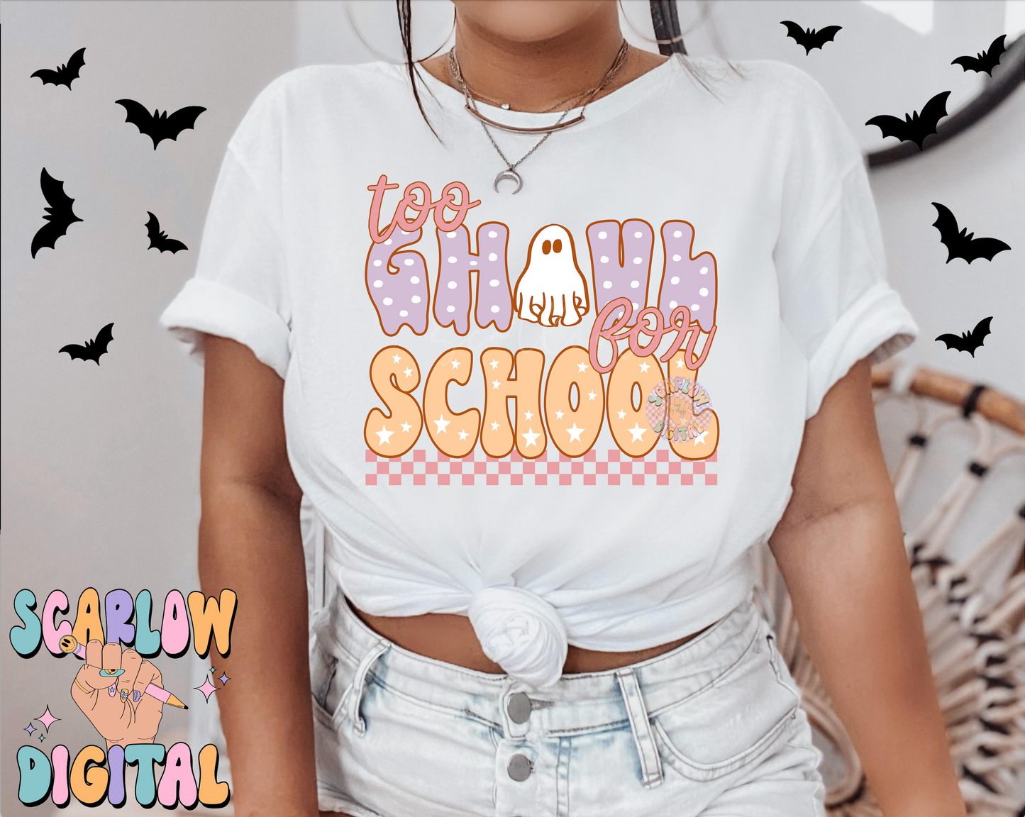 Too Ghoul For School PNG Digital Design Download, Halloween png, back to school png, teacher png, student png, spooky season png, fall png