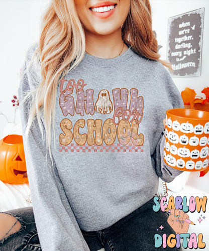 Too Ghoul For School PNG Digital Design Download, Halloween png, back to school png, teacher png, student png, spooky season png, fall png