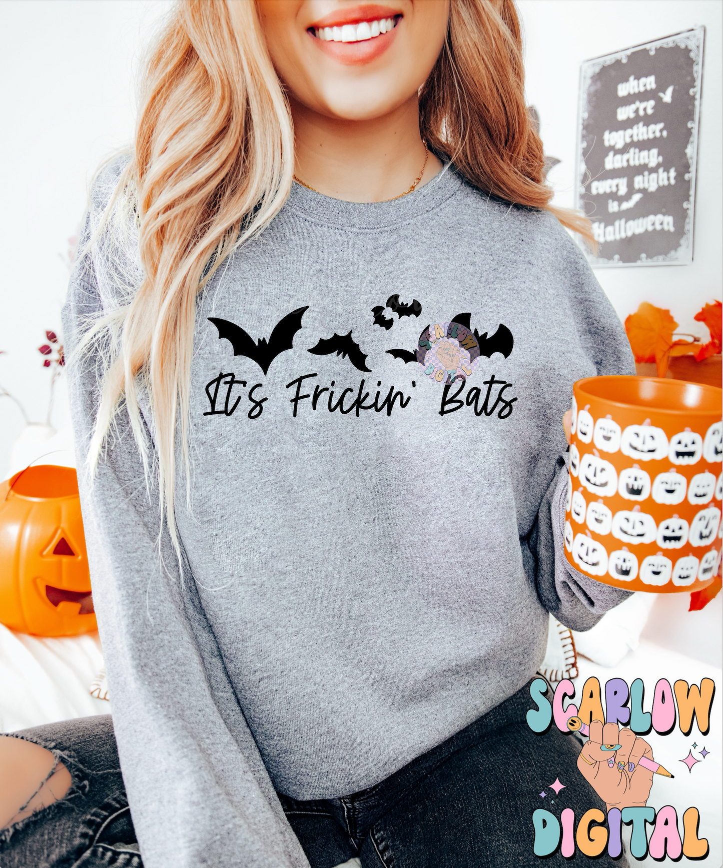 It's Frickin' Bats SVG Digital Design Download, Halloween svg, funny halloween designs, bats png, spooky season png, single color png design