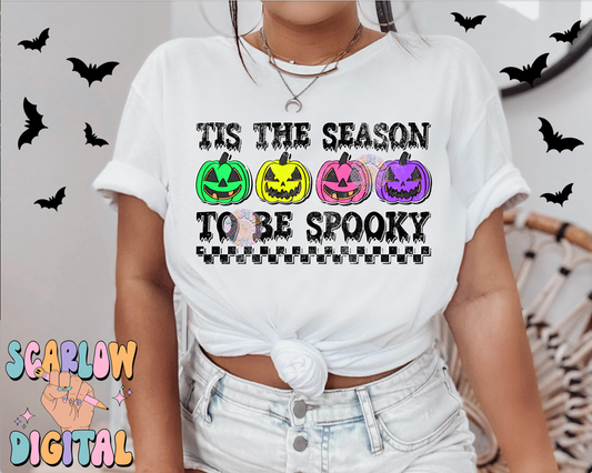 Tis The Season To Be Spooky PNG Digital Design Download, Halloween png, jack o lanterns png, spooky season png, fall png, neon halloween png