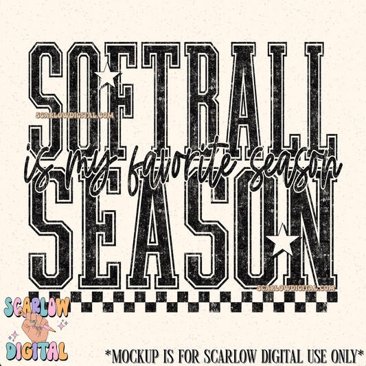 Softball Season is My Favorite Season PNG Digital Design