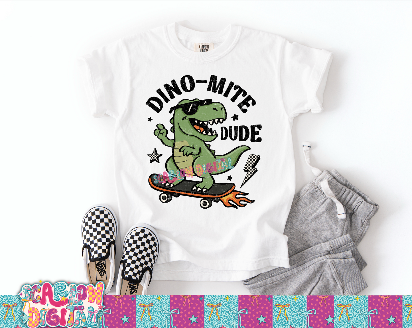 Dino-mite Dude PNG Digital Design