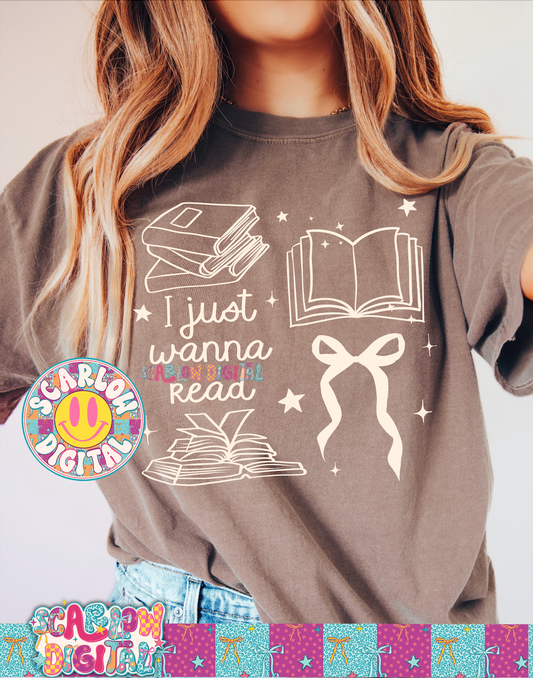 I Just Wanna Read PNG Digital Design