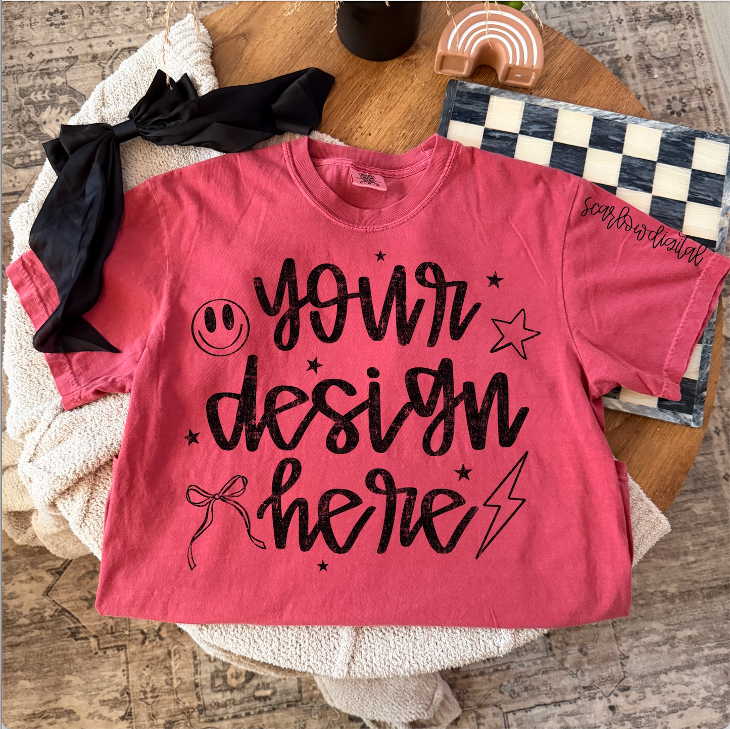 Crimson Comfort Colors T-Shirt Mockup