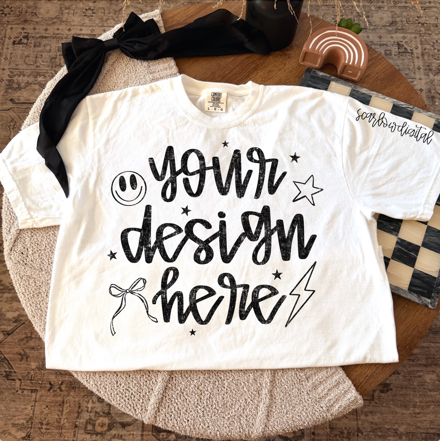 White Comfort Colors T-Shirt Mockup