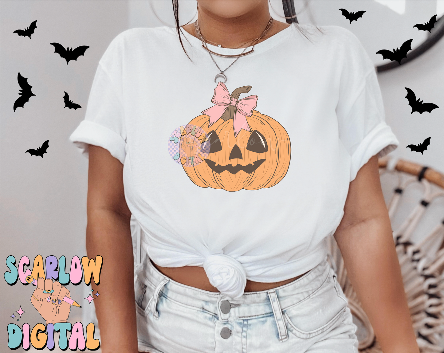 Coquette Jack-O'-Lantern PNG Digital Design Download, halloween png, fall pumpkin png, pretty pumpkin png, trendy halloween png designs