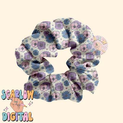 Floral Seamless Pattern Digital Design Download, flowers seamless pattern, doodle hearts seamless, girly seamless, spring seamless pattern
