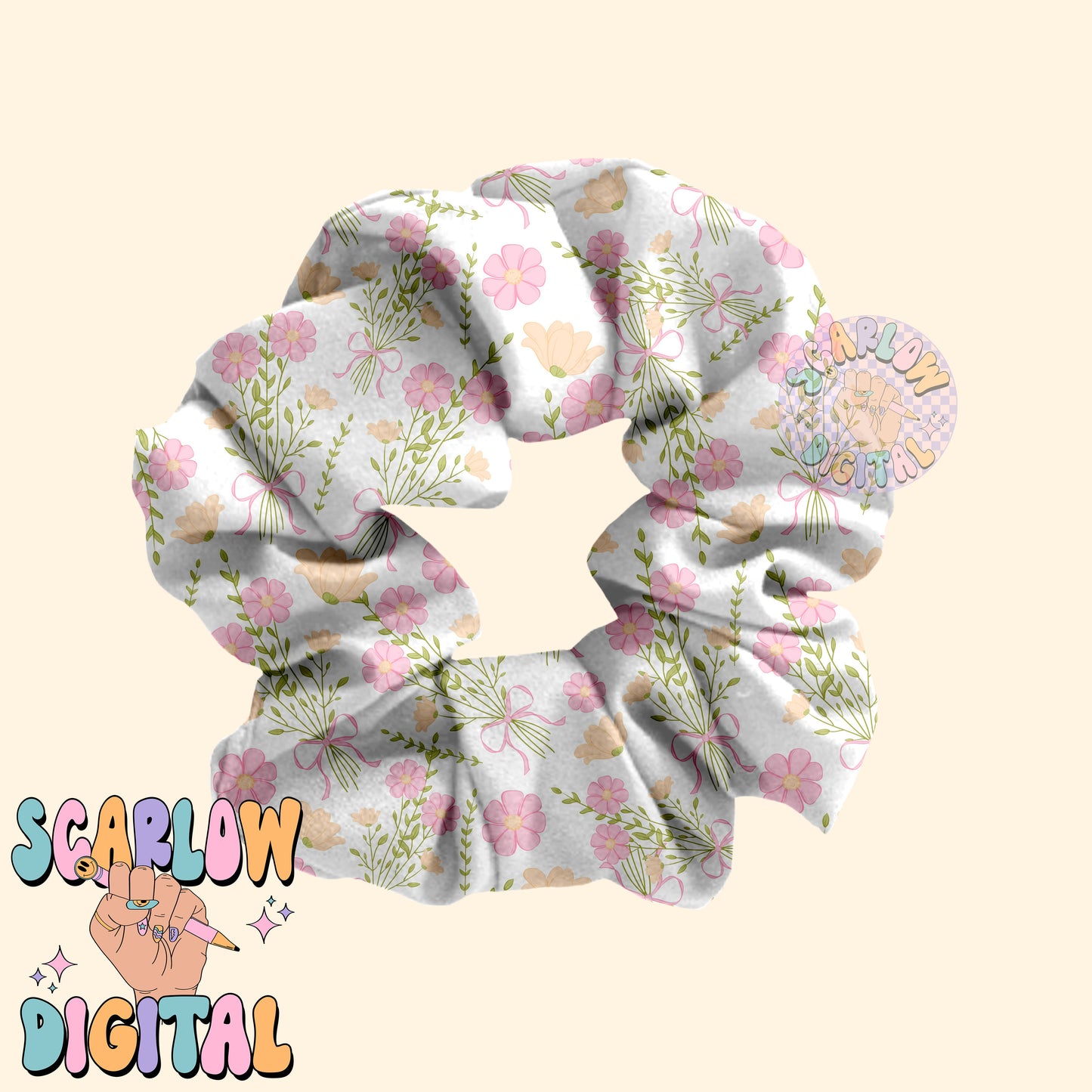 Coquette Bouquet Seamless Pattern Digital Design Download, coquette bow seamless pattern, spring flowers seamless, simple seamless patterns