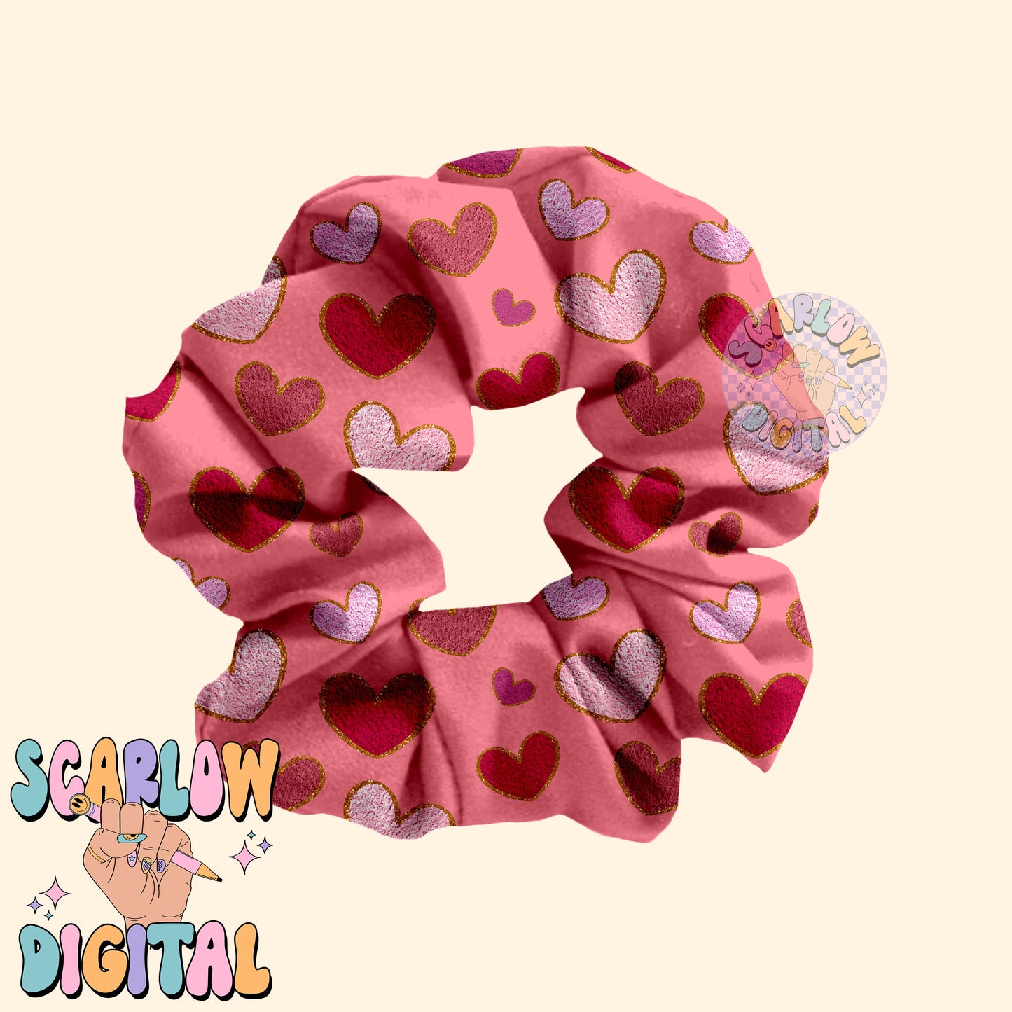 Faux Chenille Hearts Seamless Pattern-Valentine's Day Sublimation Digital Design Download-hearts seamless pattern, girly valentines seamless