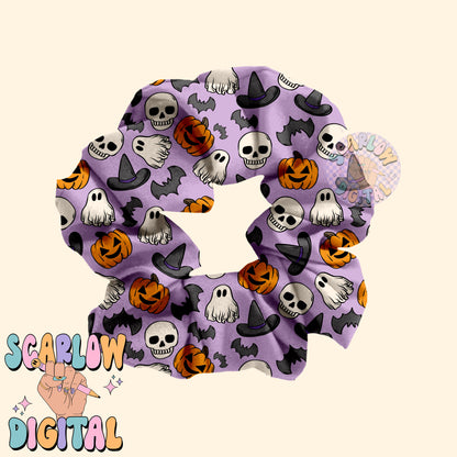 Halloween Seamless Pattern Digital Design Download, pumpkin seamless, jack o lantern seamless, skull seamless, witch seamless, fall seamless