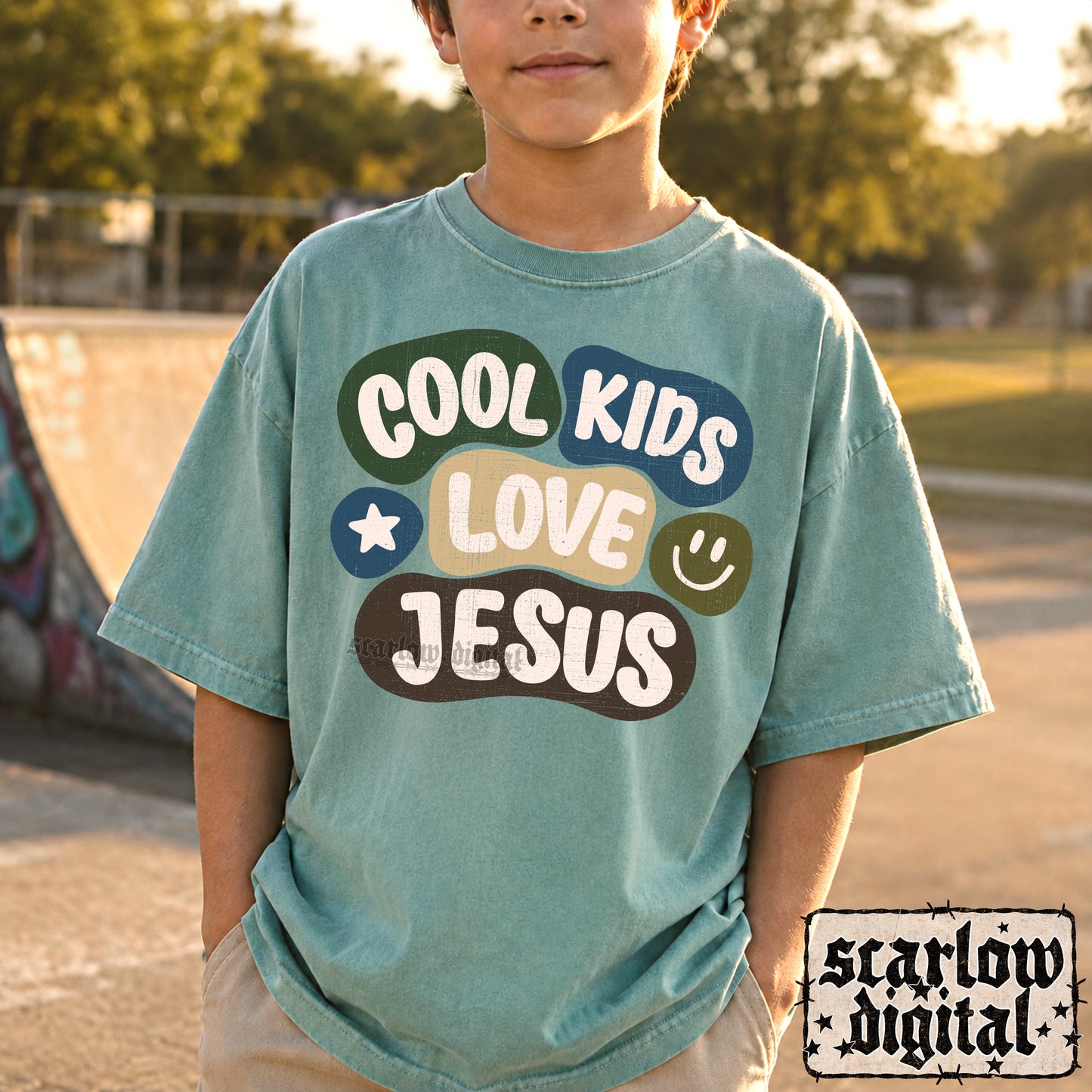 Cool Kids Love Jesus PNG Digital Design
