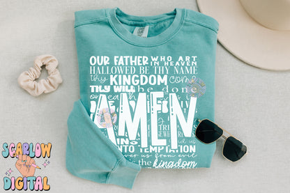 The Lord's Prayer PNG Digital Design Download, amen png, jesus png, christian png, pray png, bible verse png, single color png, retro png