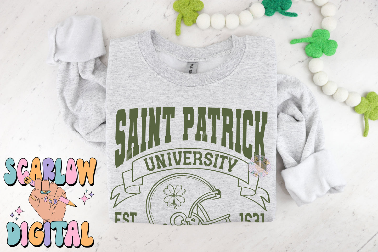 Saint Patrick University SVG-St Patrick's Day Cut File Digital Design Download-football svg, shamrock svg, lucky svg, irish svg design