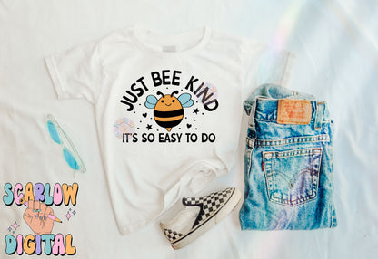 Just Bee Kind It's So Easy To Do PNG Digital Design Download, bumble bee png, kids png, png for kids shirts, trendy png, summer png design