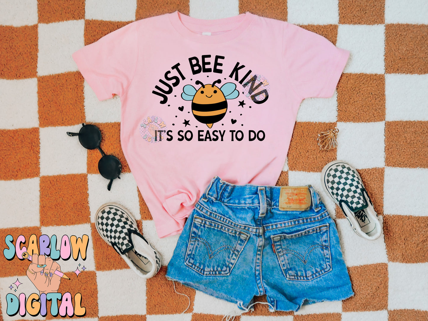 Just Bee Kind It's So Easy To Do PNG Digital Design Download, bumble bee png, kids png, png for kids shirts, trendy png, summer png design