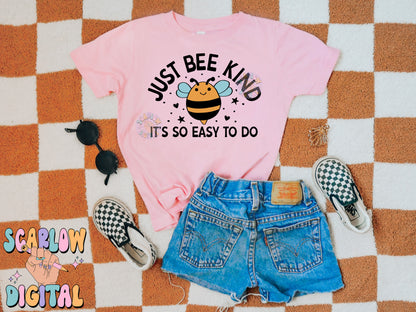 Just Bee Kind It's So Easy To Do PNG Digital Design Download, bumble bee png, kids png, png for kids shirts, trendy png, summer png design