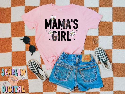 Mama's Girl PNG Digital Design Download, daisies png, flowers png, little girl png, png for girls, mama mini png, mommy and me png designs