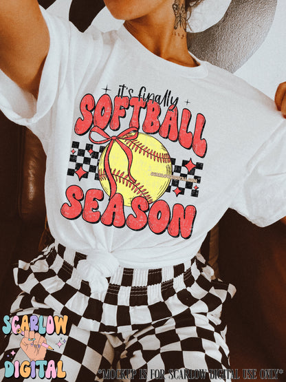 It's Finally Softball Season PNG Digital Design