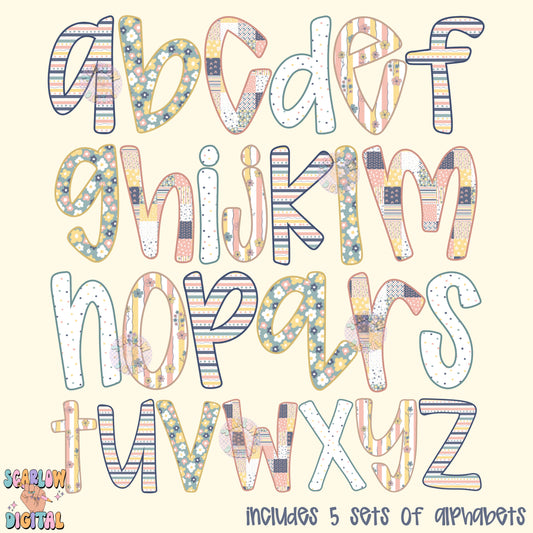 Fun Pastels Alphabets PNG Digital Design