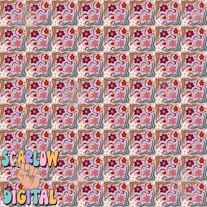 Abstract Flowers Seamless Pattern, painted abstract floral patterns, seamless floral pattern, colorful flower pattern, modern floral pattern