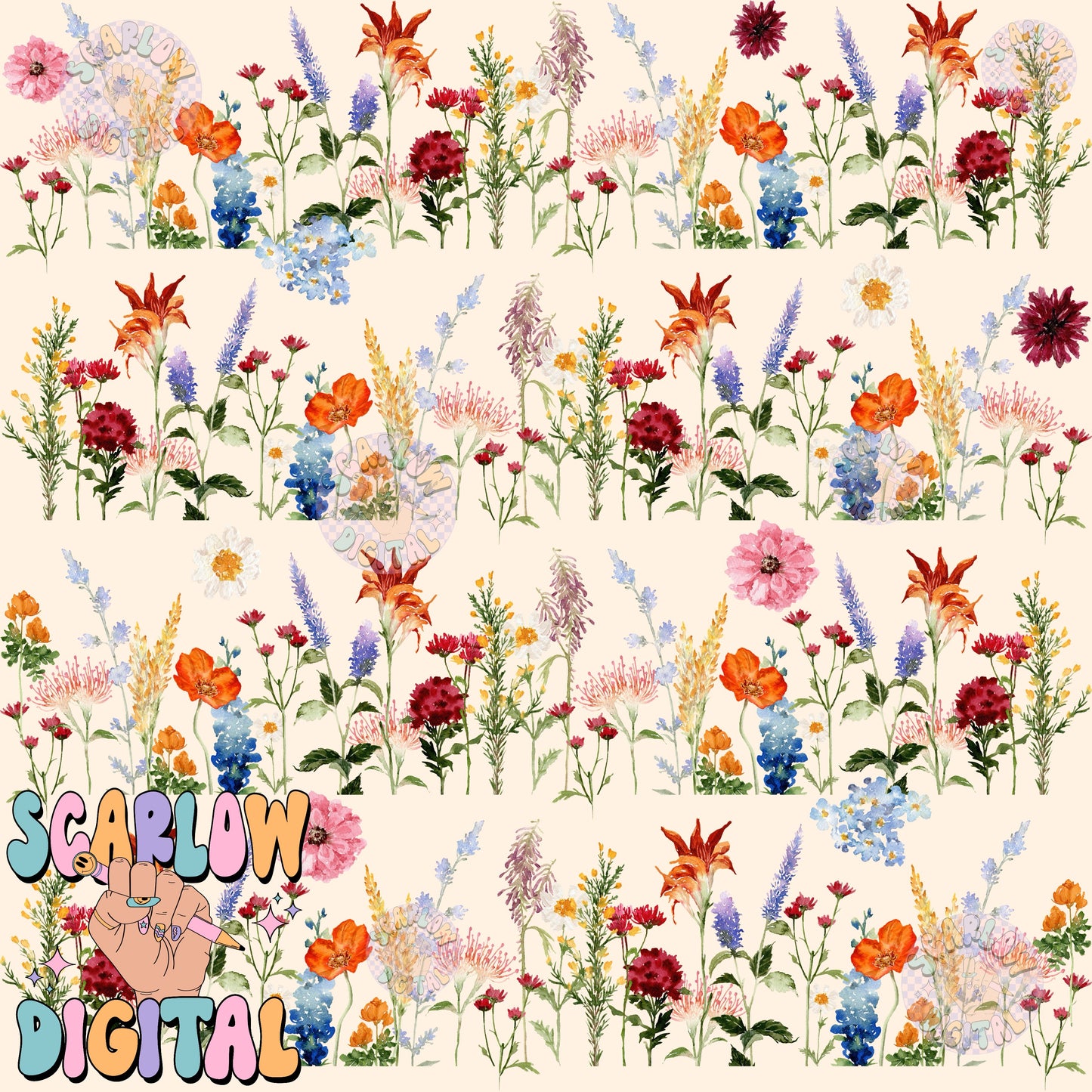 Flowers Seamless Pattern Digital Design Download