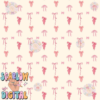 Coquette Bows Seamless Pattern Digital Design