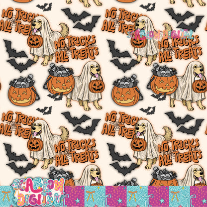 No Tricks All Treats Seamless Pattern Digital Design