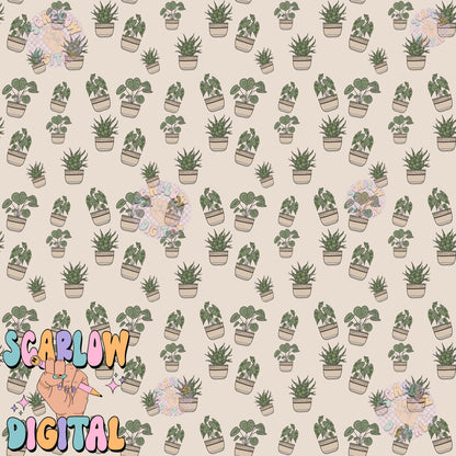 Plants Seamless Pattern Digital Design