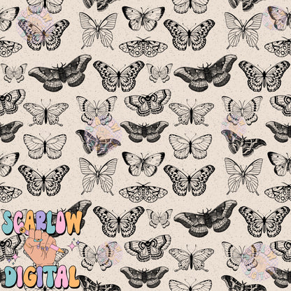 Butterflies Seamless Pattern Digital Design